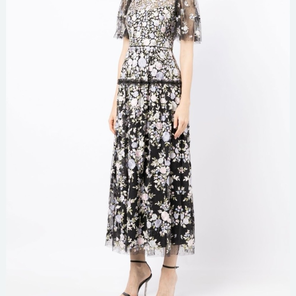 Needle And Thread Rose Dream Ankle Black Gown with Tags Worn Once